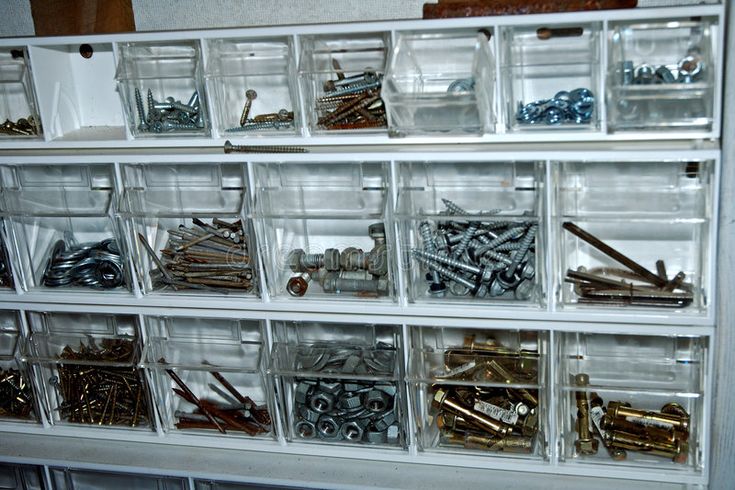 Screws, nails and fasteners storage